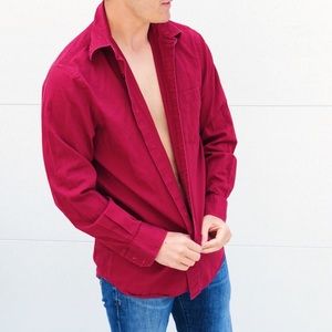 Express Men’s Red Casual Button Down Shirt